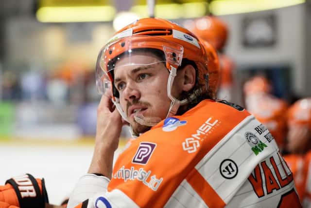 ON THE MARK: Marc-Olivier Vallerand scored against his former club Coventry Blaze in Sunday night's 4-1 win at the SkyDome Arena. Picture: EIHL/Scott Wiggins.