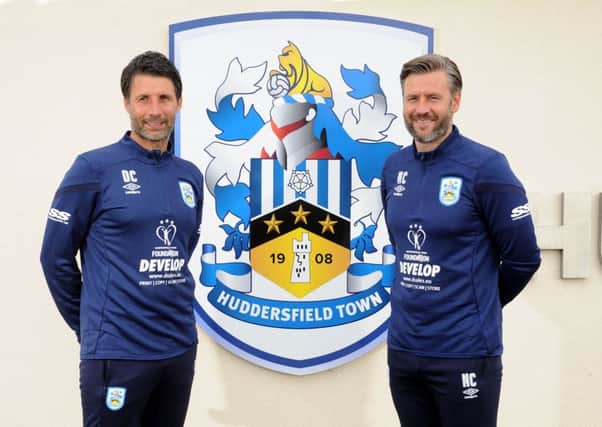 NEW ERA: Huddersfield Town's new manager, Danny Cowley, left, with brother and assistant Nicky, pictured on Tuesday at the club's Canalside training complex.  Picture: Tony Johnson