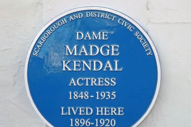 The plaque to Dame Madge Kendall