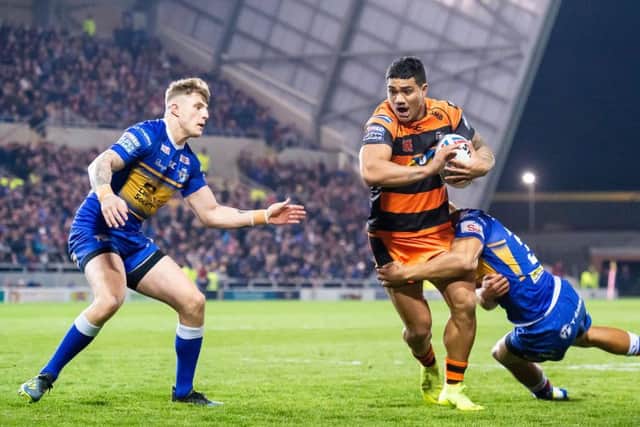Switching Peter Mata'utia from full-back to centre has been a major boost for Castleford Tigers, says coach Daryl Powell. PIC: Allan McKenzie/SWpix.com