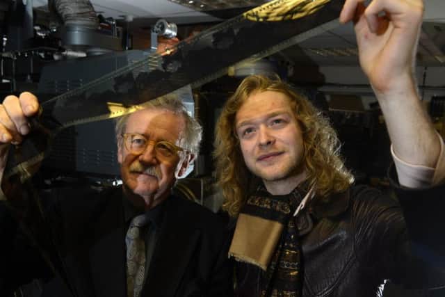 Film historian and guest curator of Widescreen Weekend at the National Media Museum in Bradford, Sir Christopher Frayling with Matthew Jeffrey, 23, at the festival in 2016. Picture by Bruce Rollinson