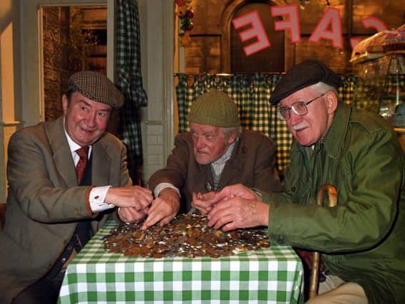 Last of the Summer Wine (L-R) Peter Sallis (Clegg) Bill Owen (Compo) and Brian Wilde (Foggy). Picture: PA Wire.