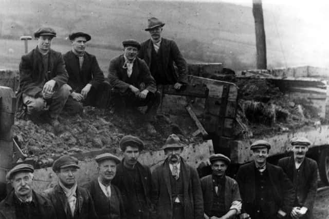 Workers involved in the construction of the reservoirs. This photo goes back to before 1919.
