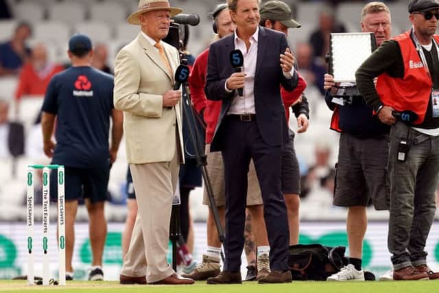 Sir Geoffrey Boycott with TV pundit Mark Nicholas during the final Ashes Test - but should the batting legend have been awarded a knighthood?