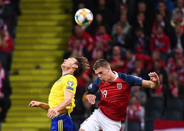 Norway's midfielder Markus Henriksen, in action against Sweden, has been frozen out of the Hull City squad. (Picture: JONATHAN NACKSTRAND/AFP/Getty Images)