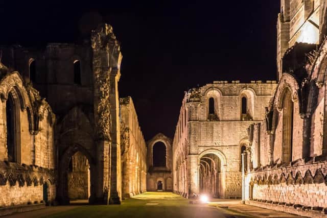 Fountains Abbey at night