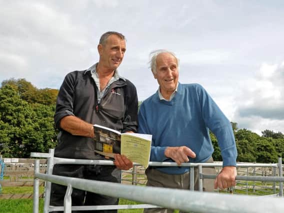 Trevor Stoney at Nidderdale showground in Pateley Bridge with his dad Joe.
Trevor is show manager and also this year president of Nidderdale Show. Picture Tony Johnson