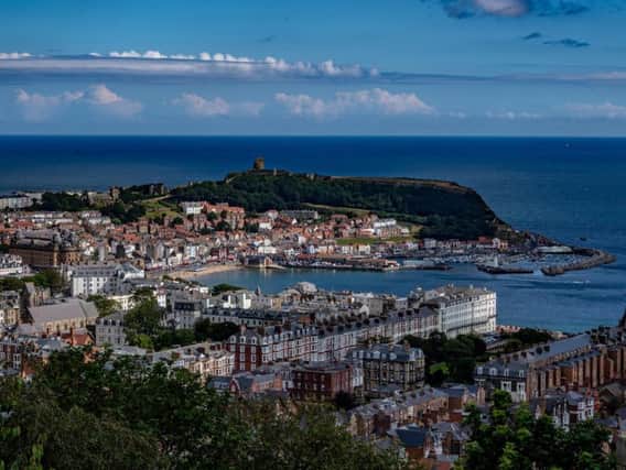 A magnificent view across Scarborough from the top of Oliver's Mount.