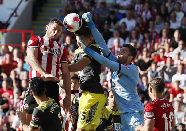 Jack O'Connell rises high for a header against Southampton (Picture: SportImage)