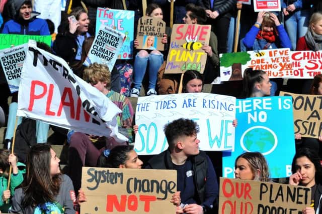 Students protesting over climate change in Leeds earlier this year. Picture: Gary Longbottom.