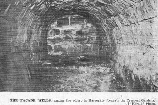 An old postcard of the Facade Wells tunnels beneath Crescent Gardens