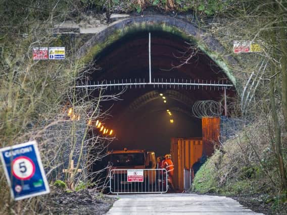 Remedial site safety works taking place at the tunnel in March 2019