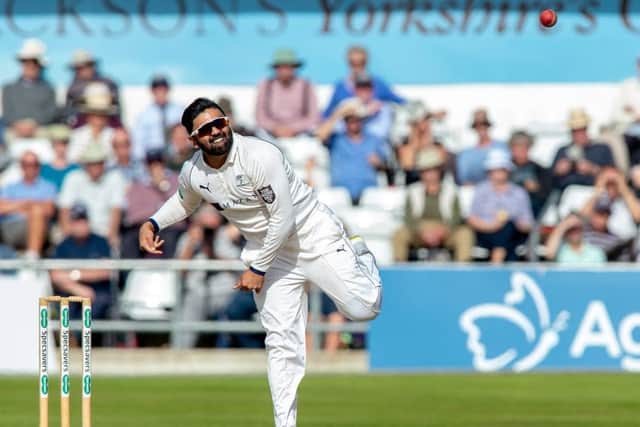 Yorkshire's Ajaz Patel came in for some stick from Kent's Sam Billings and Darren Stevens at Headingley on Monday. Picture: Bruce Rollinson