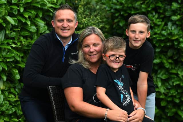 Five-year-old Lewis Connett with his dad John, mum Donna and brother Hayden.
Picture Jonathan Gawthorpe