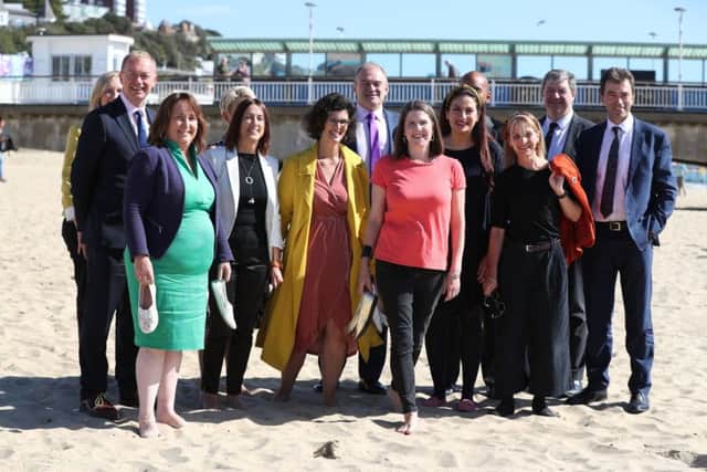 Lib Dem leader Jo Swinson (centre) with some of her Mps at her party's annual conference in Bournemouth.