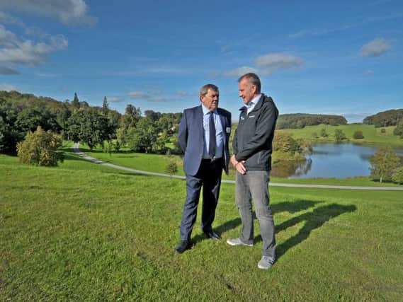 Carl Lis, chairman of the Yorkshire Dales National Park Authority, and David Butterworth, chief executive of the Authority, at the UK National Parks Conference held at Coniston Cold in the Yorkshire Dales. Picture by Tony Johnson.