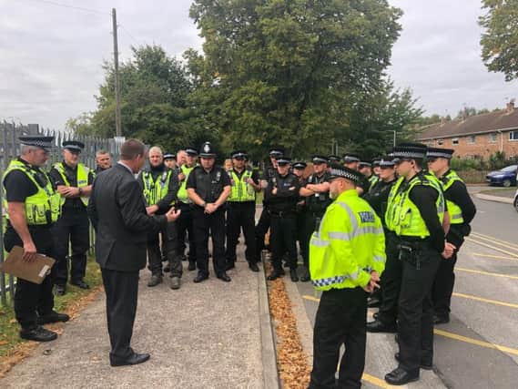 Officers outside HMP Lindholme in Doncaster.