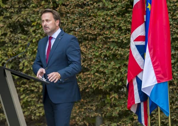 Luxembourg premeir Xavier Bettel held a press conference on Monday - without Boris Johnson.