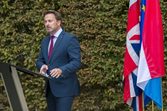 Luxembourg's premier Xavier Bettel went ahead with a press conference on Monday without Boris Johnson.