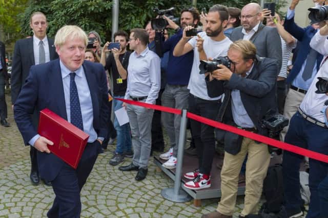 Boris Johnson during his recent visit to Luxembourg.