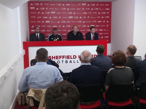 Sheffield United's press conference on Thursday afternoon.