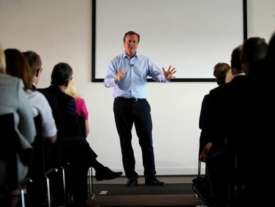 David Cameron visits The Yorkshire Post offices on the fateful day he says he began to realise he could well lose the EU referendum. Picture: Simon Hulme