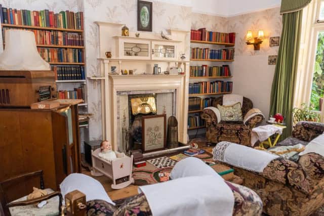 The recreated 1940s sitting room of Alf Wight - aka James Herriot - at his former surgery and home at 23 Kirkgate, Thirsk, now The World of James Herriot visitor attraction. Picture by James Hardisty.