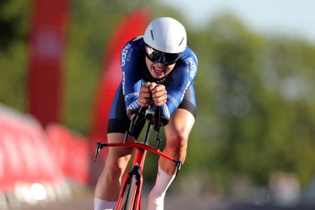 Harry Tanfield takes silver in the men's elite race during the UK National Road Championships Time Trial in Northumberland last year. Picture: Richard Sellers/PA