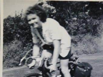 Anne Sheehan's mother Jean Kerry, a keen cyclist. Mrs Sheehan is a fundraiser for Macmillan Cancer Support since the charity offered support to her mum in her final days.