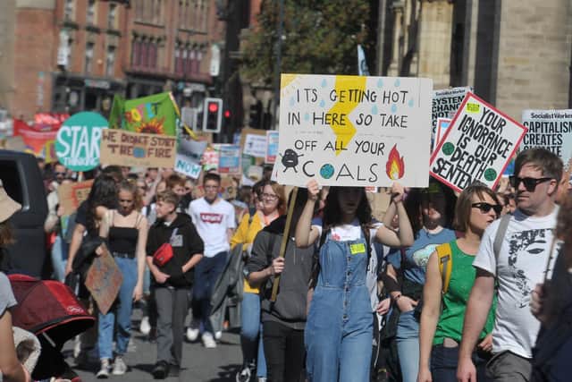 Young people took to the streets of Yorkshire to protest climate change. Pic: Tony Johnson