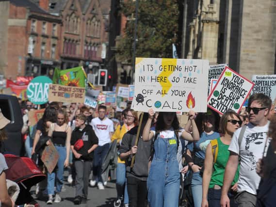Young people took to the streets of Yorkshire to protest climate change. Pic: Tony Johnson