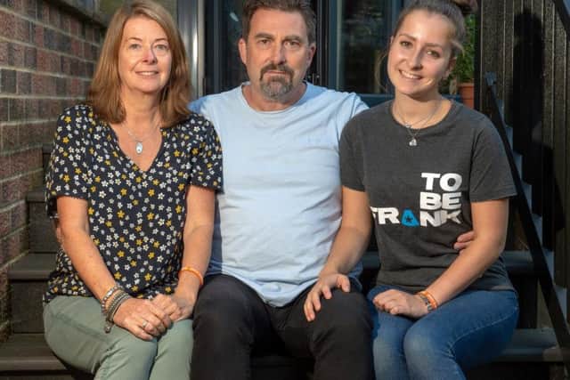 The family of Frank Ashton, mother Louise, father Mike and sister Maisy, hope to help raise funds towards research into Ewing sarcoma through Frank's Fund, a special fund of the Bone Cancer Research Trust. Picture Bruce Rollinson.