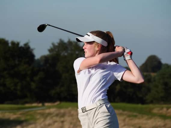 Rudding Park's Evie Cooke in action for Yorkshire in the England women's county finals at Delamere Forest (Picture: Chris Stratford).
