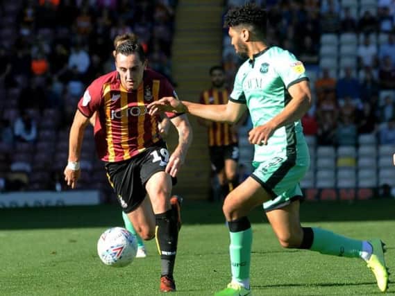 Bradford City's Dylan Connolly in action against Carlisle United. Picture: Simon Hulme