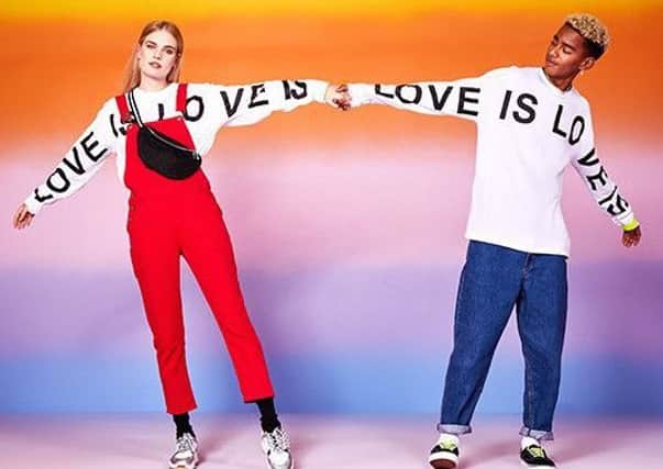 The Love is Love collection from Boohoo.com. All eyes will be on the online retailer on Wednesday as it unveils its results for the first half of the financial year. Picture: Boohoo.com