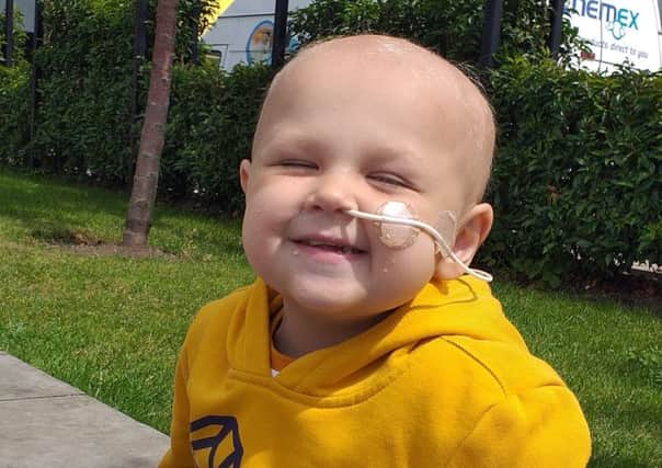 Three year old George Singleton who is fighting chilhood cancer neuroblastoma