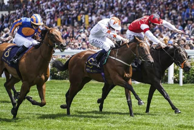 Signora Cabello (centre) has been retired after winning a three-way finish to the Queen Mary Stakes at Royal Ascot last year.