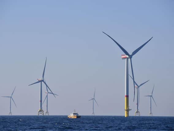 Wind turbines are pictured during the inauguration day of the Arkona wind park on April 16, 2019, in the Baltic Sea, northern Germany. Pic: Getty Images