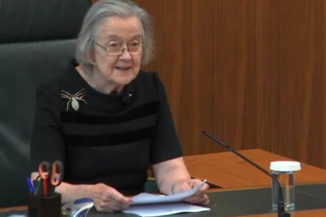 A screengrab from the Supreme Court as Baroness Hale gives her verdict. Pic: PA