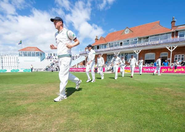 Ready to lead again: Yorkshire's Steve Patterson against Surrey at Scarborough.