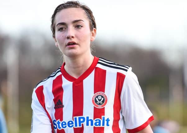 Maddy Cusack of Sheffield Unitedd during the FA Women's Championship game at the Olympic Legacy Park, Sheffield. (Picture: Harry Marshall/Sportimage)