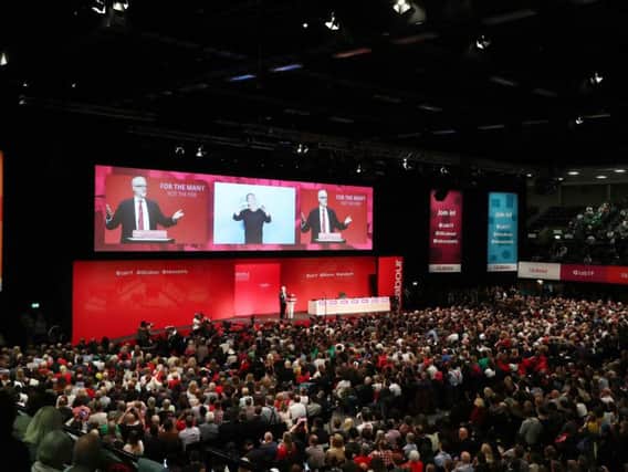 Labour leader Jeremy Corbyn speaking at the party's Annual Conference at the Brighton Centre in Brighton. Photo: Gareth Fuller/PA Wire