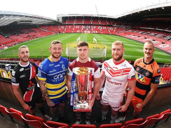 ONE DOWN, THREE TO GO: Super League's play-off contenders. Castleford have already eliminated Warrington and now aim for Salford. (SWPix)