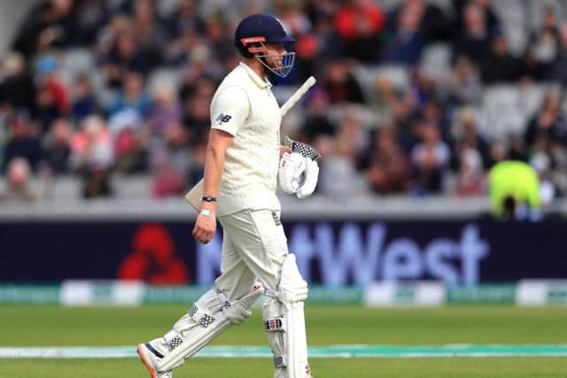 England's Jonny Bairstow walks off after being dismissed during day five of the fourth Ashes Test at Emirates Old Trafford, Manchester. (Picture: PA)