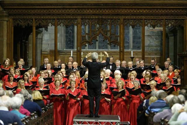 Members of the choral society perform back in 2008.