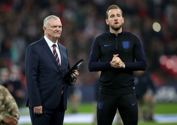 FA chairman Greg Clarke, pictured with Englandcaptain Harry Kane at Wembley in November last year. Picture: Nick Potts/PA