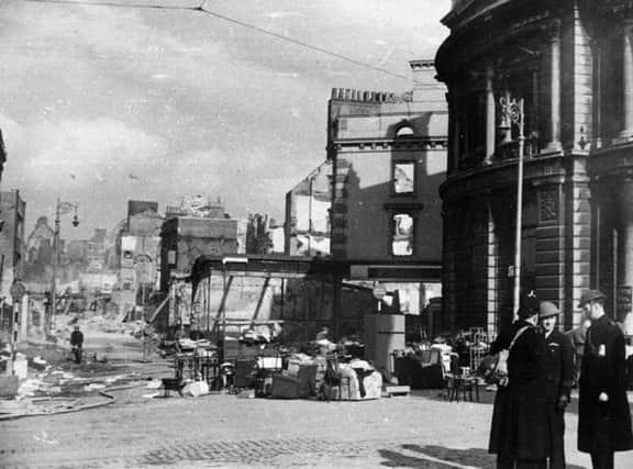 Air raid damage in Plymouth. Picture courtesy of the National Archive