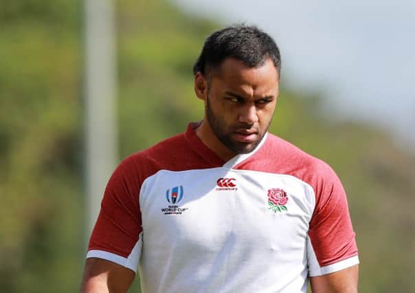 Billy Vunipola looks on during the England training session. (Photo by David Rogers/Getty Images)