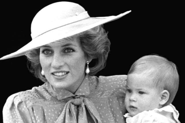 The late Diana, Princess of Wales, with a young Prince Harry in 1985.