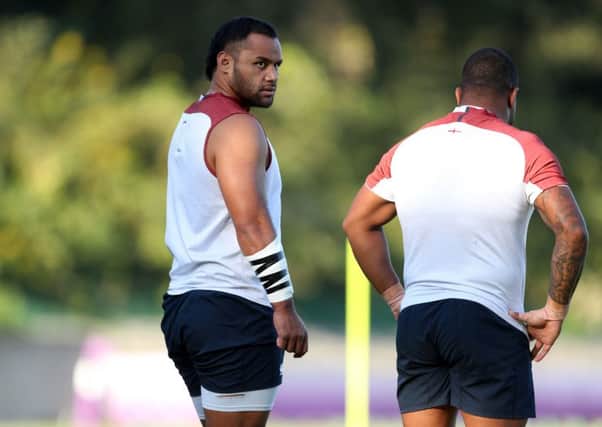 England's Billy Vunipola during a training session.